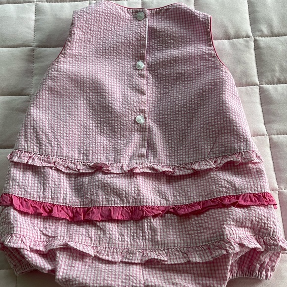 Claire & Charlie Pink Gingham 1pc Bubble Romper Bicycle Embroidery Sz 18 months - Picture 10 of 16